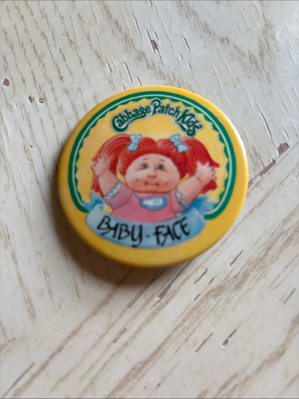 Vintage 1983 Cabbage Patch Kids Baby-Face Pin Brooch Original Appalachian Artwor